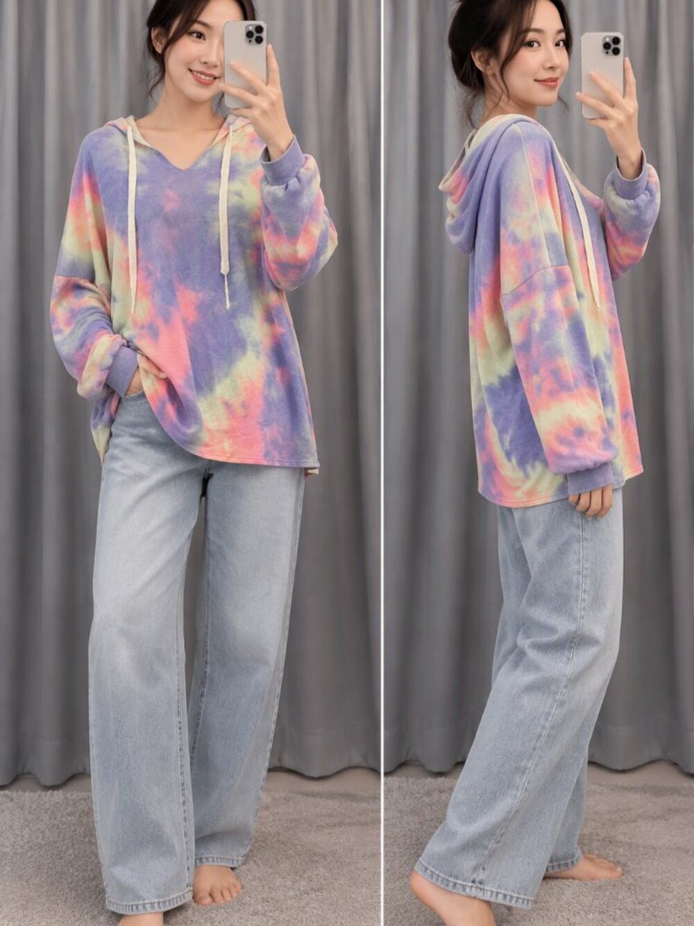 $15 sale BiBi Tie Dye Long Sleeve Hoodie XL 153